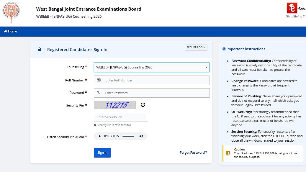 WBJEEB Releases JENPAS UG Counselling 2026 Round 2 Seat Allotment Result