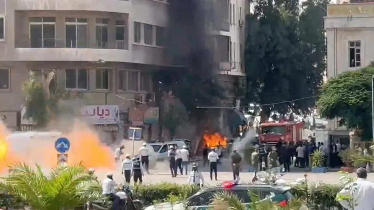 Explosions Hit Damascus Near Macron's Hotel