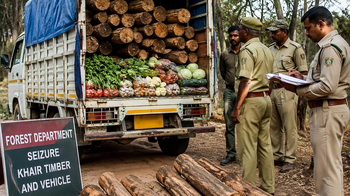 Forest Department Seizes Tempo With Khair Timber In Virar