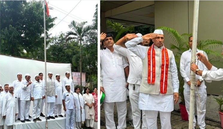 MP Congress Chief Jitu Patwari Hoists Tricolour on Independence Day