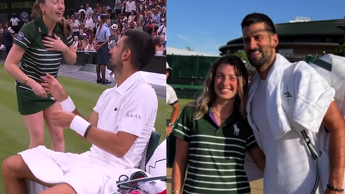Djokovic Leaves Wimbledon Ball Girl Laughing