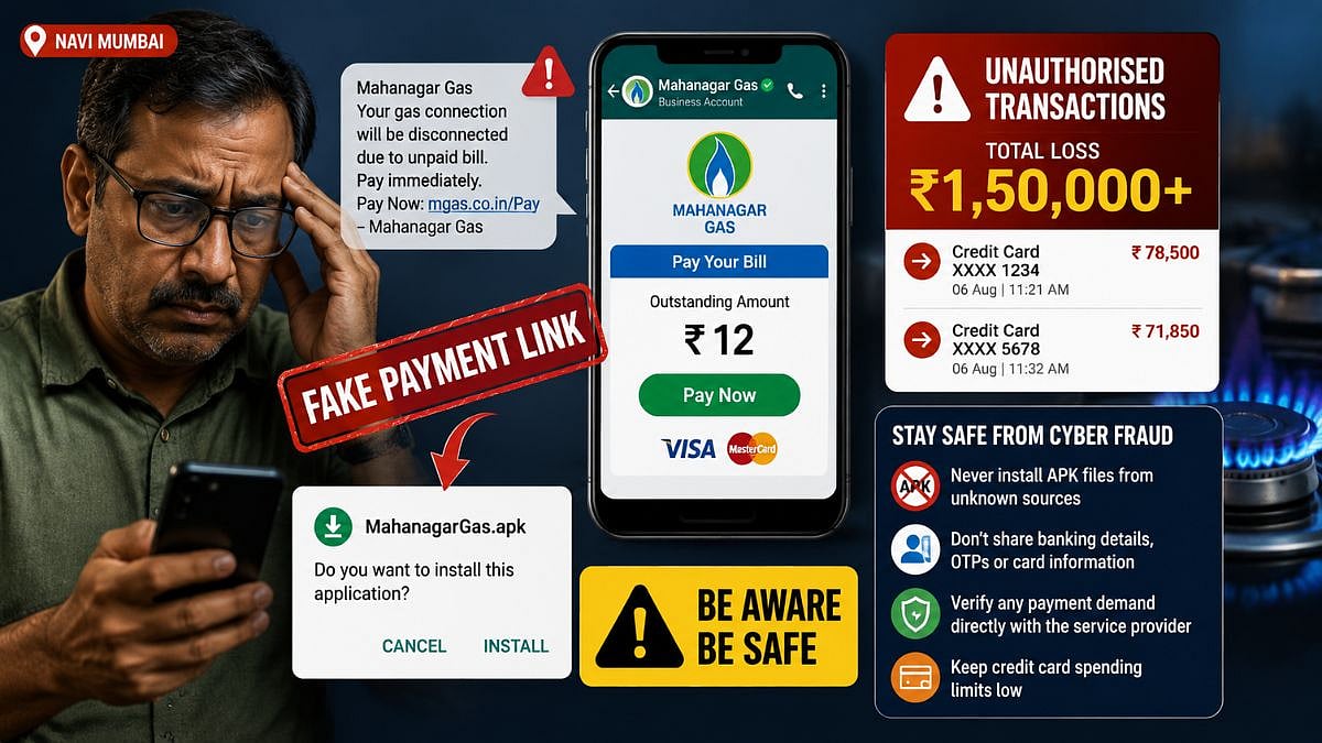 Navi Mumbai Activist Loses ₹1.5 Lakh In Fake Gas Bill Scam