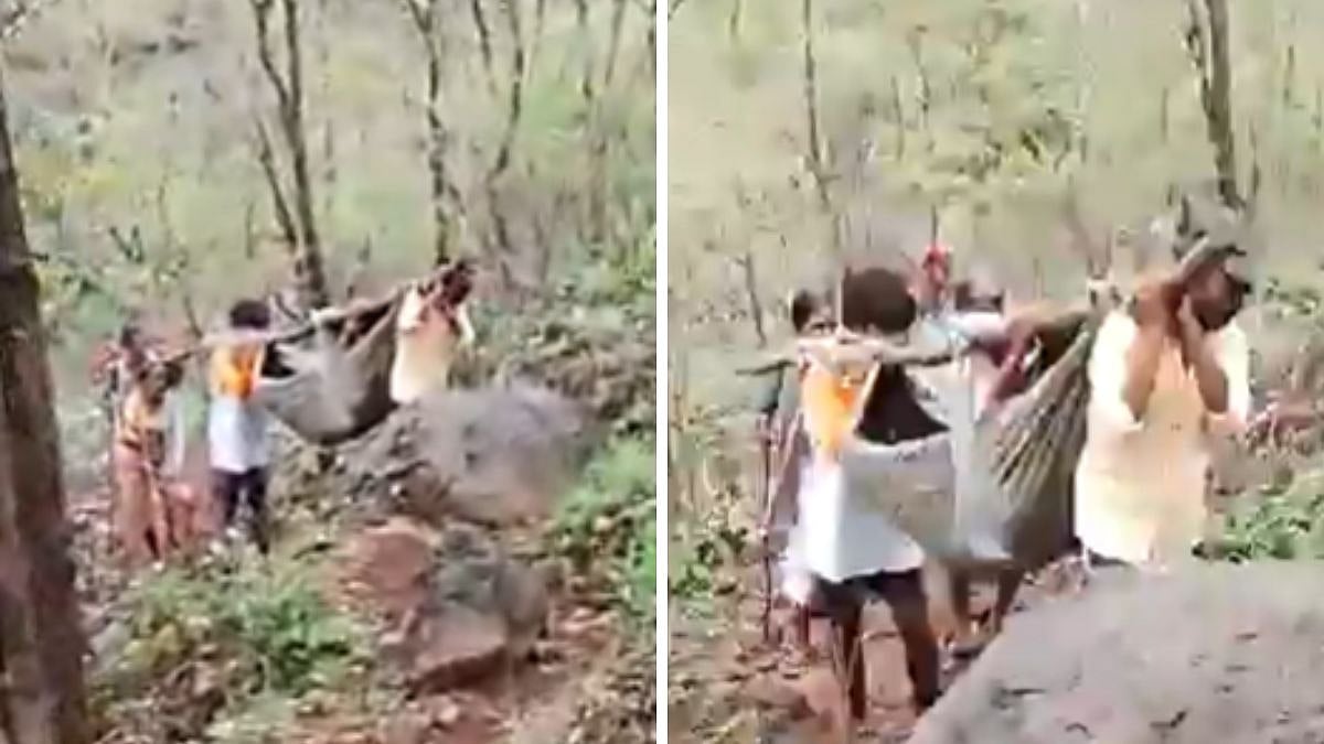 Pregnant Woman Carried To Hospital In Makeshift Sling Near Mumbai