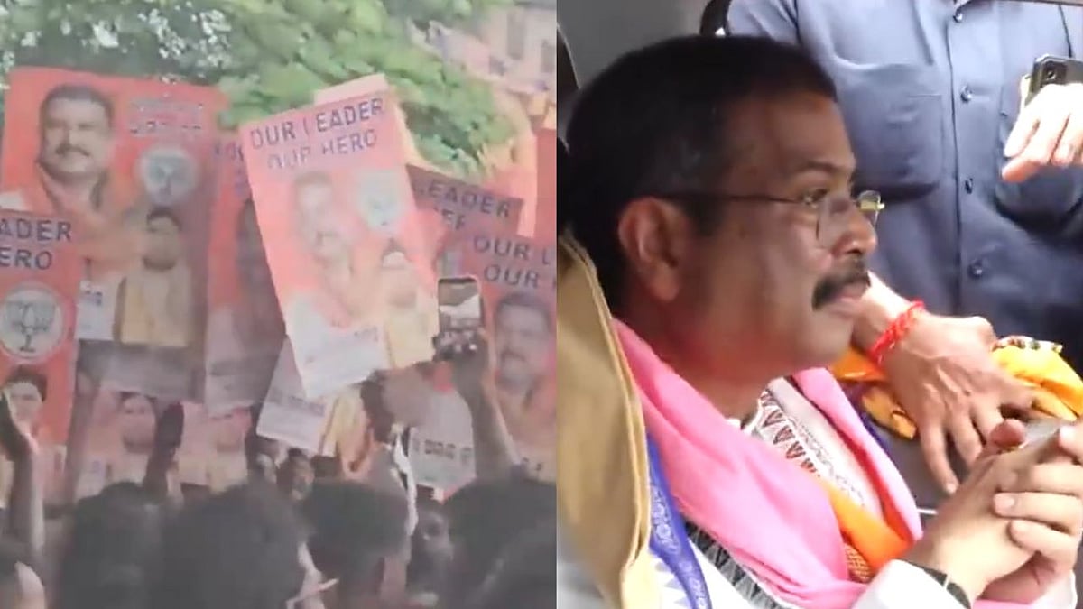 Dharmendra Pradhan Gets Hero's Welcome At Bhubaneswar Airport