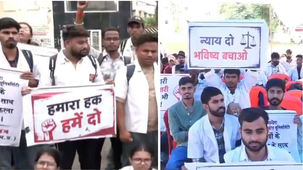 Nursing Students Protest In Bhopal Over Exam Delays