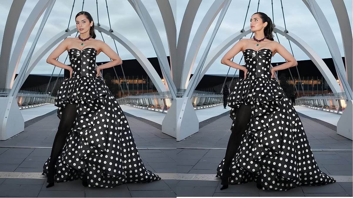 Manushi Chhillar Stuns In Polka-Dot Gown At Melbourne Festival