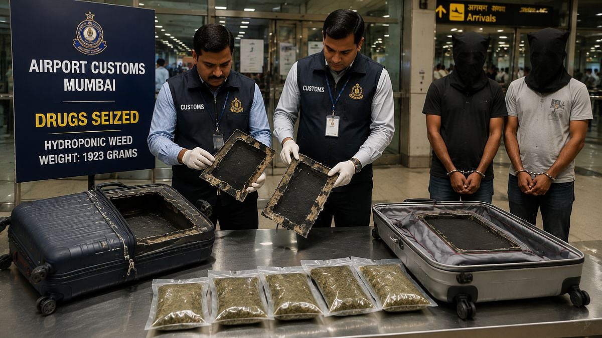 Mumbai Customs Arrests 2 For Smuggling 1.9kg Hydroponic Weed