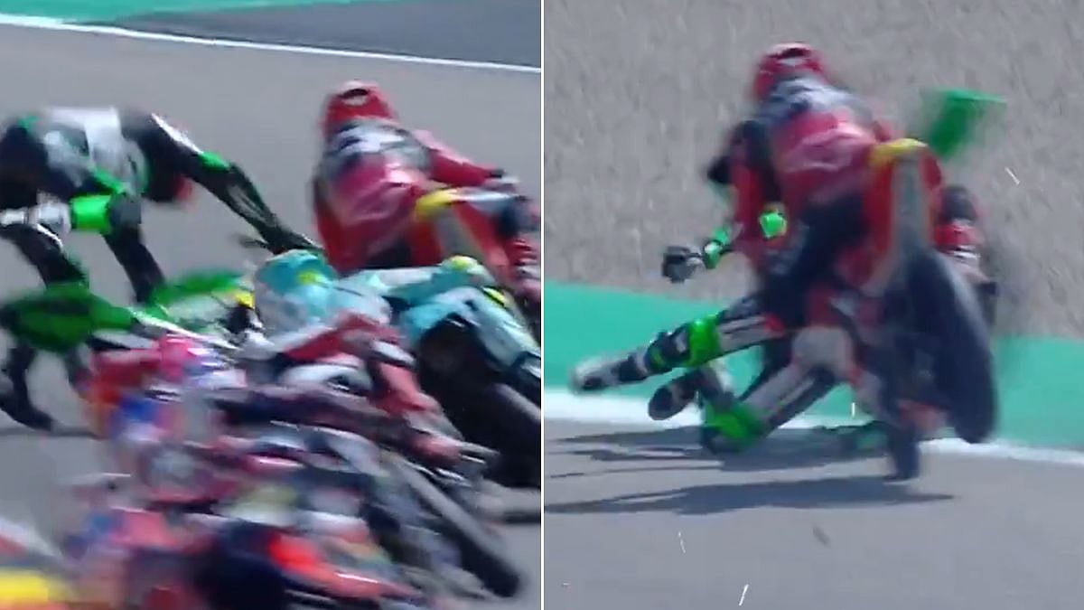 Esteban Avoids Crash with Cruces in Moto3