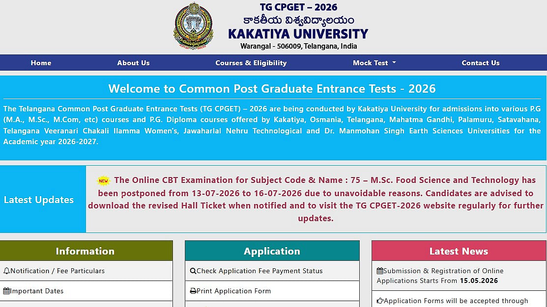 Kakatiya University Postpones M.Sc. Food Science Exam