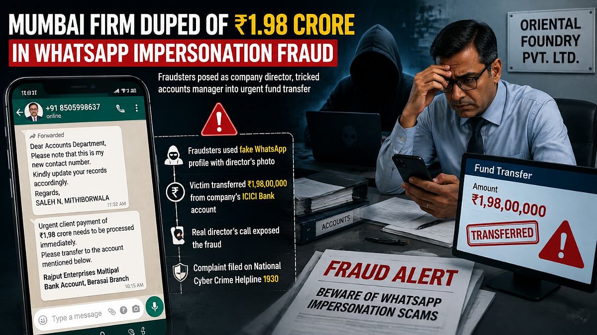 Mumbai Firm Loses ₹1.98 Crore In WhatsApp Scam