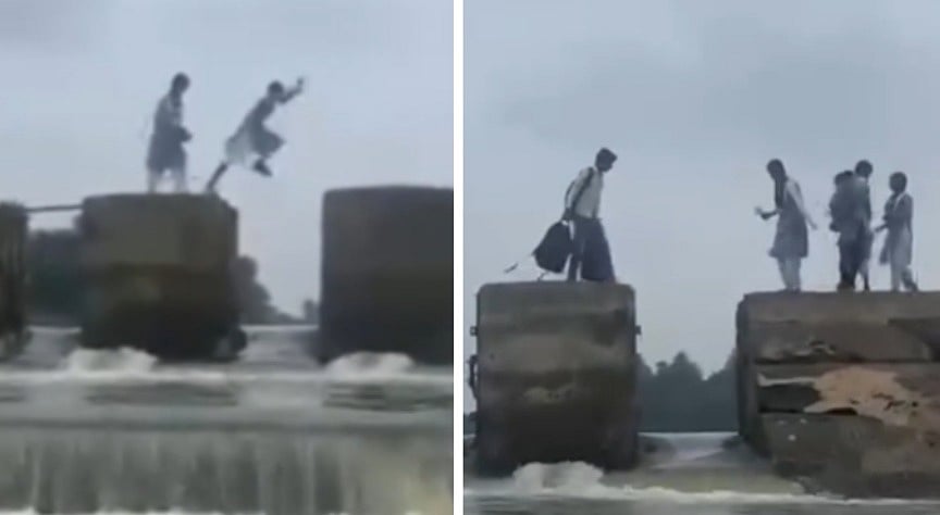 MP Students Risk Lives Crossing River To Reach School