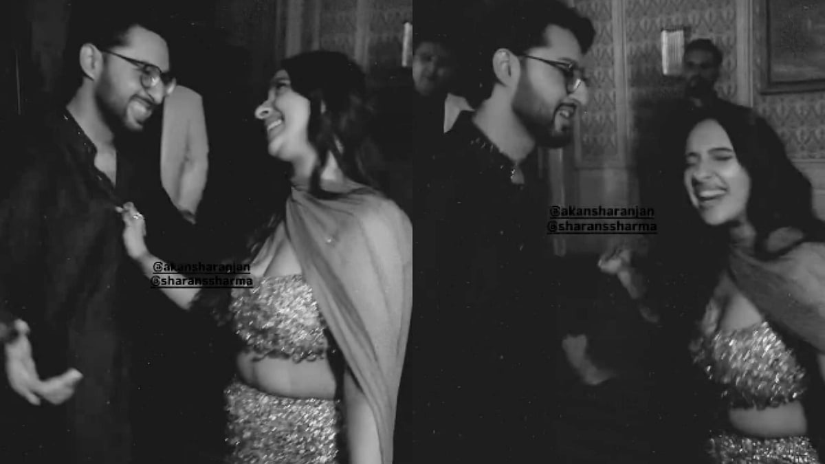 Akansha Ranjan, Sharan Sharma Dance At Cocktail Party
