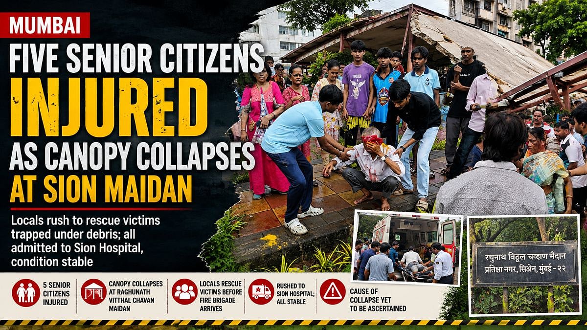 Mumbai Canopy Collapse Injures 5 Seniors