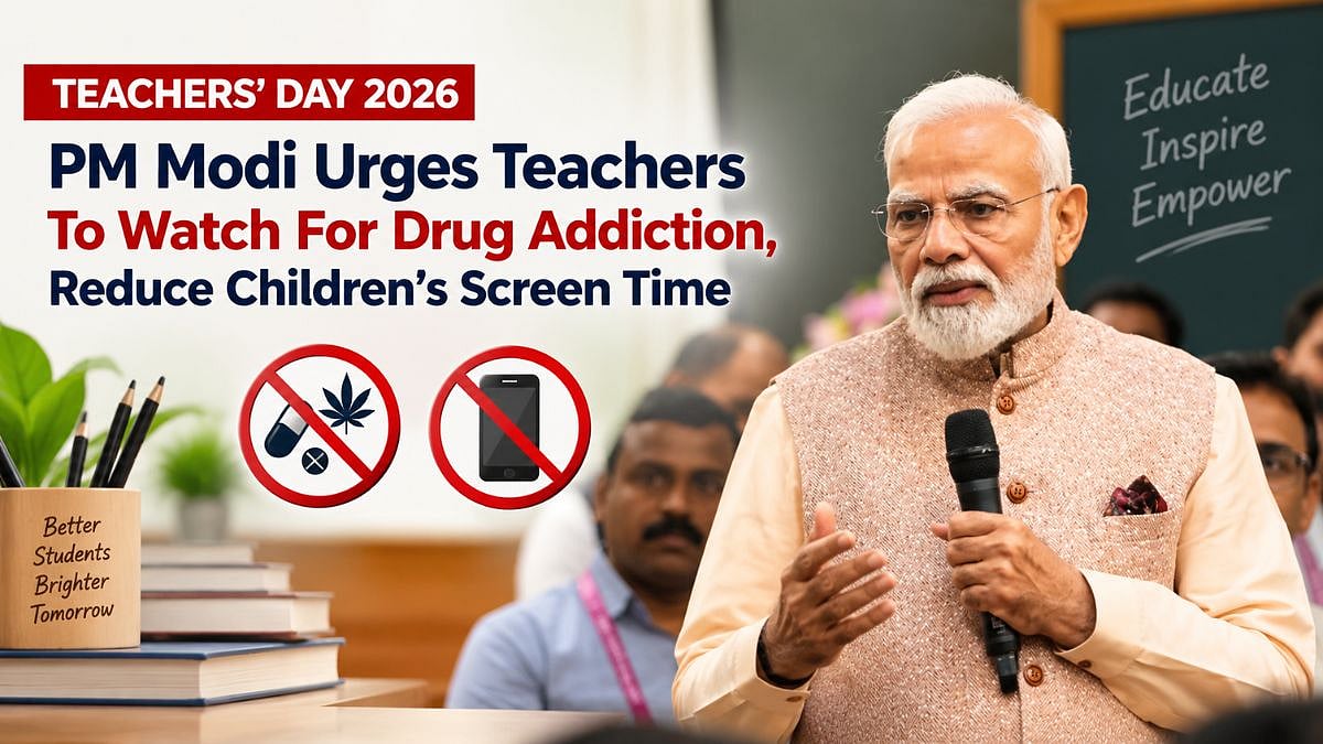 PM Modi Urges Teachers To Combat Drug Addiction, Reduce Screen Time