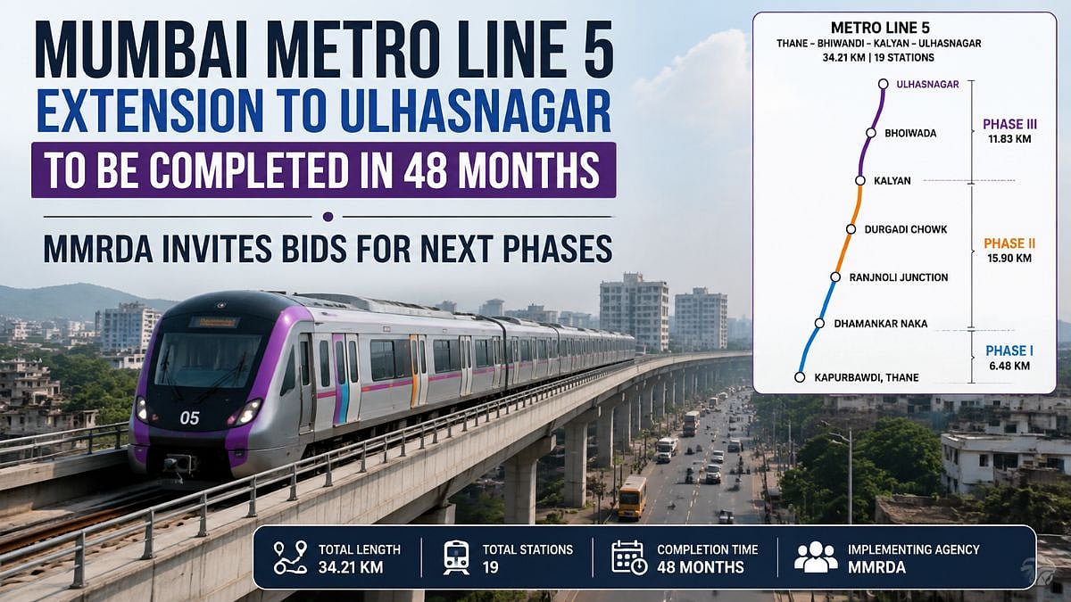 Mumbai Metro Line 5 Extension To Ulhasnagar To Be Completed In 48 Months