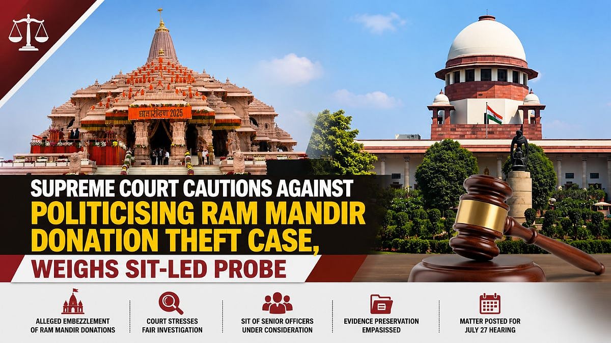 Supreme Court Warns Against Politicising Ram Mandir Donation Theft