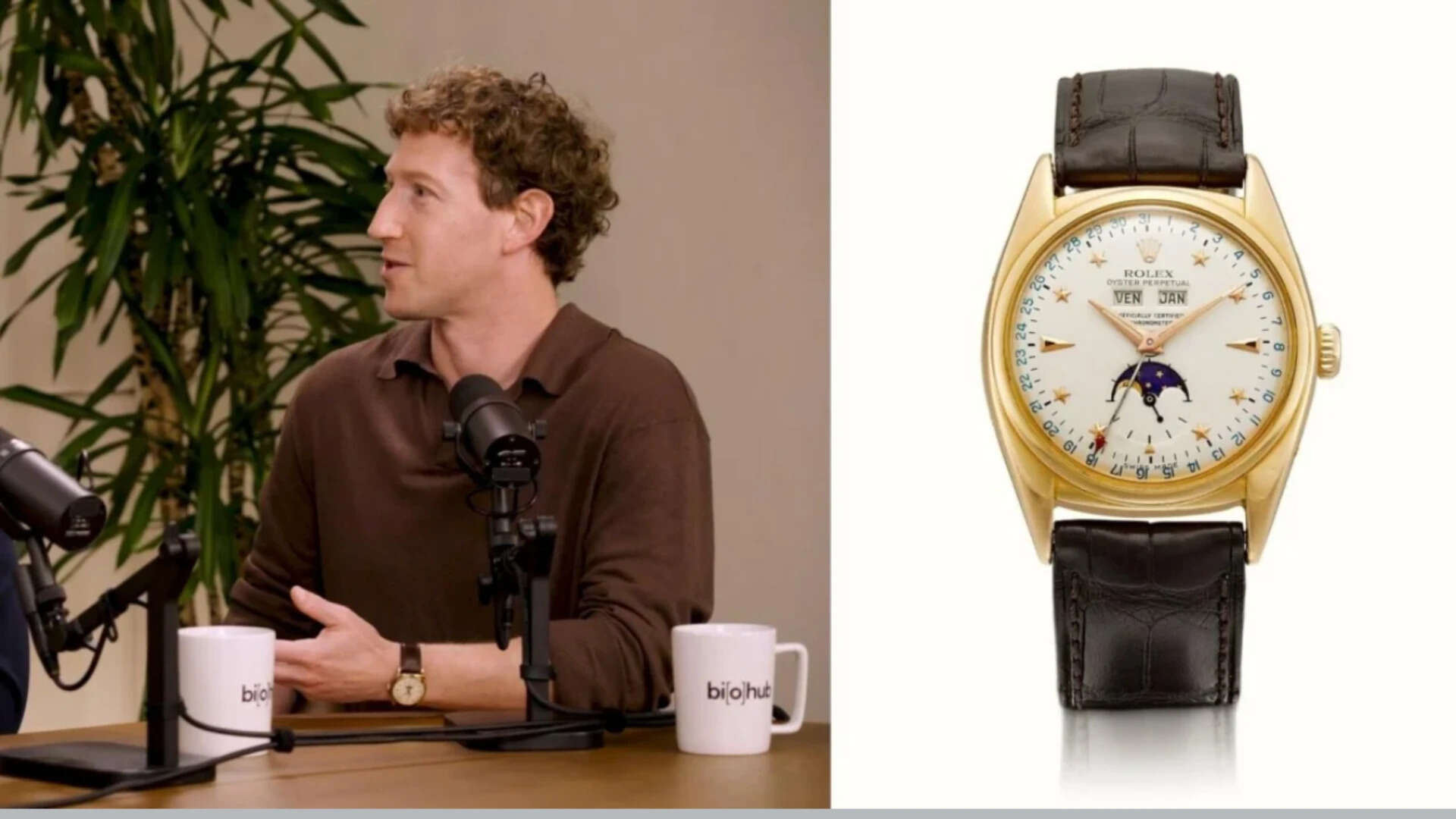 Zuckerberg Talks AI Wearing $2M Moon Watch