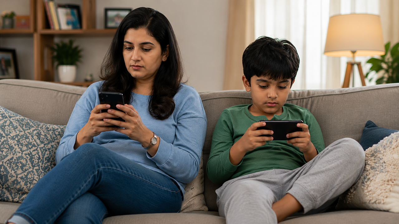 Parental Phone Addiction Affects Kids