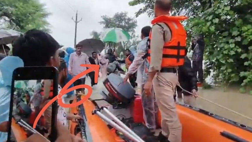 SDRF Rescues Pregnant Woman In Labour From Waterlogged MP Village