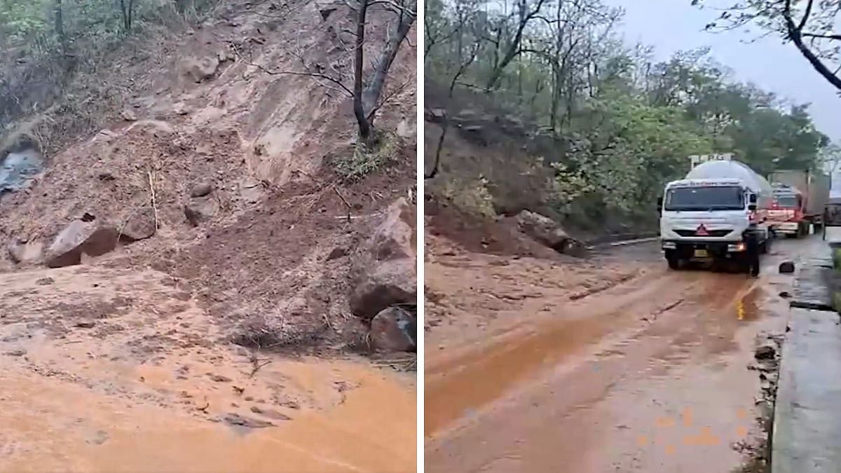 Landslide Hits Mumbai-Nashik Highway Amid Heavy Rain