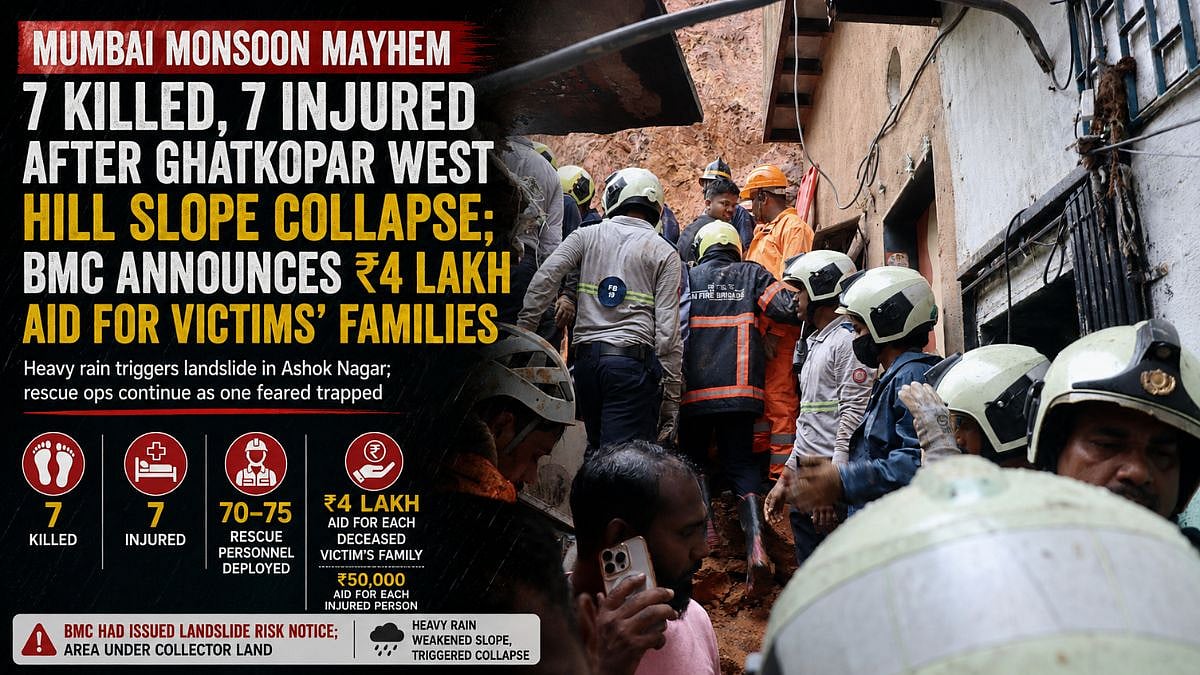 Mumbai Landslide Kills 7, Injures 7 in Ghatkopar West