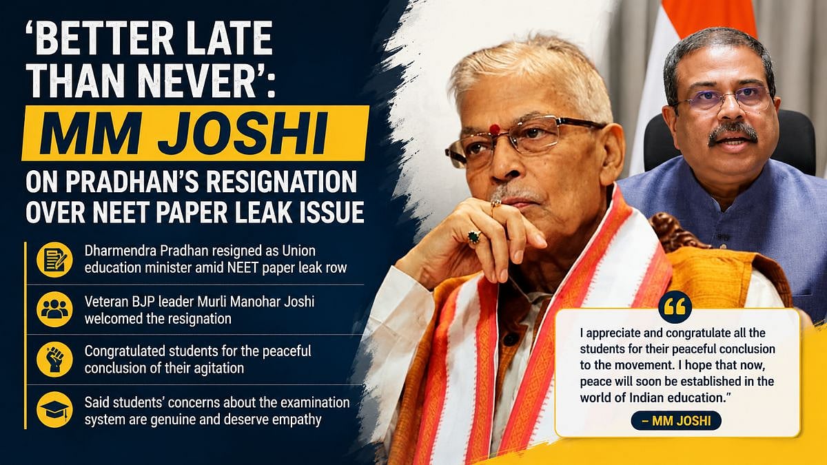 MM Joshi Welcomes Dharmendra Pradhan's Resignation