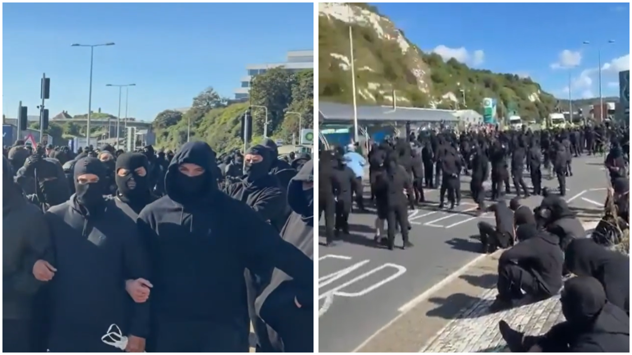 Masked Men Block Dover Port Roads