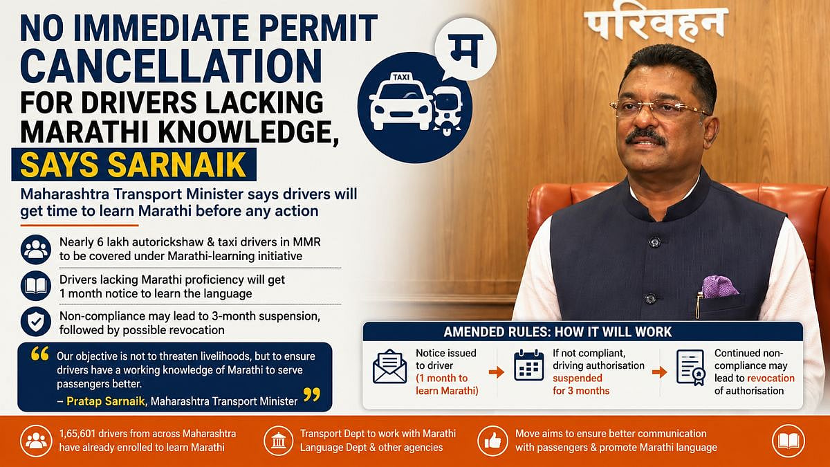 Maharashtra Won't Cancel Licences For Drivers Lacking Marathi Knowledge Immediately