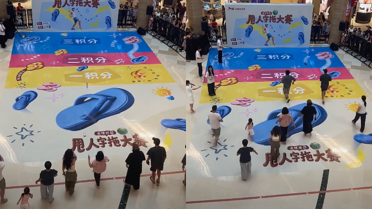 China Malls Host Slipper Kicking Competition