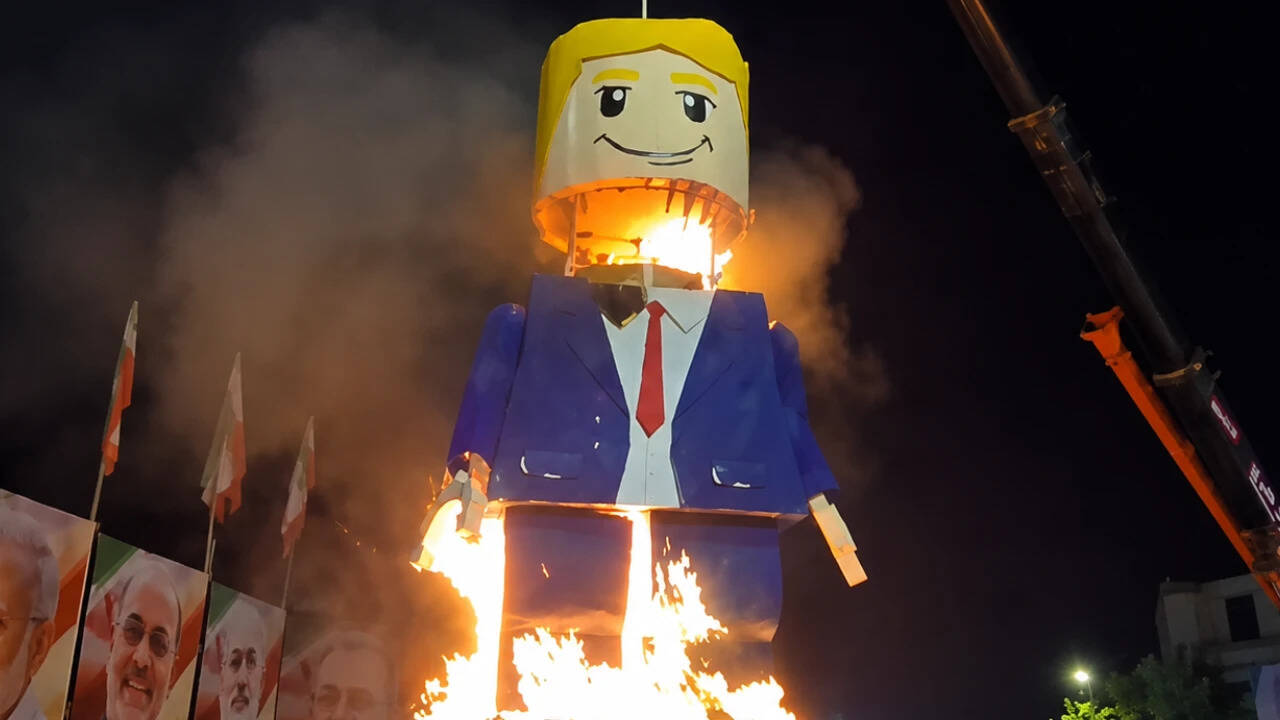 Iranians Mock Trump with Lego Funeral