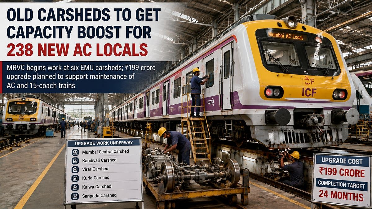 Mumbai Local Carsheds Get ₹199 Crore Upgrade