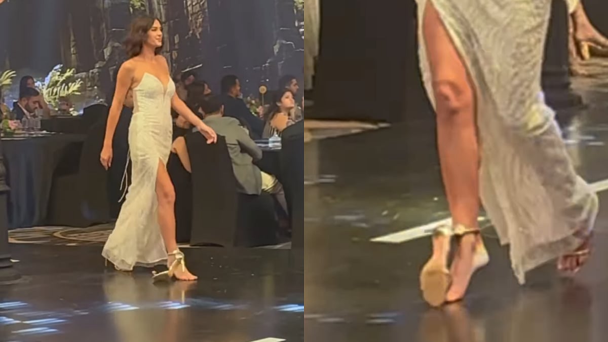 Alicia Kaur's Heel Breaks on Mumbai Catwalk
