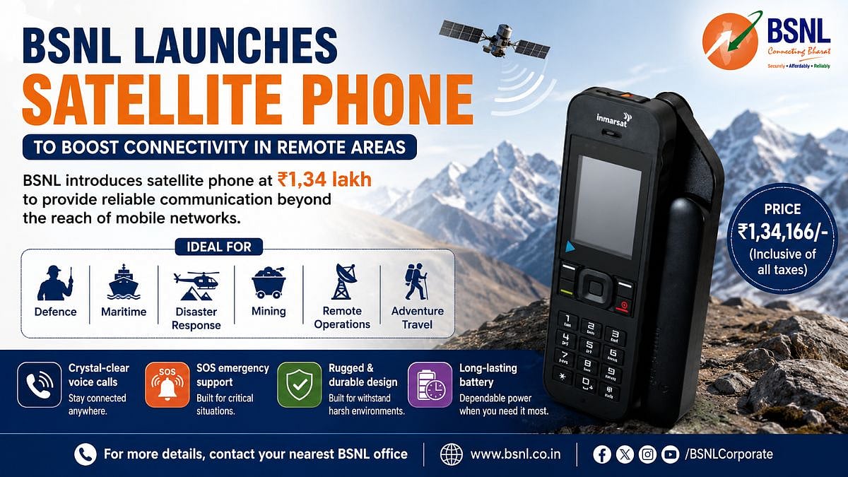 BSNL Launches Satellite Phone For ₹1.34 Lakh
