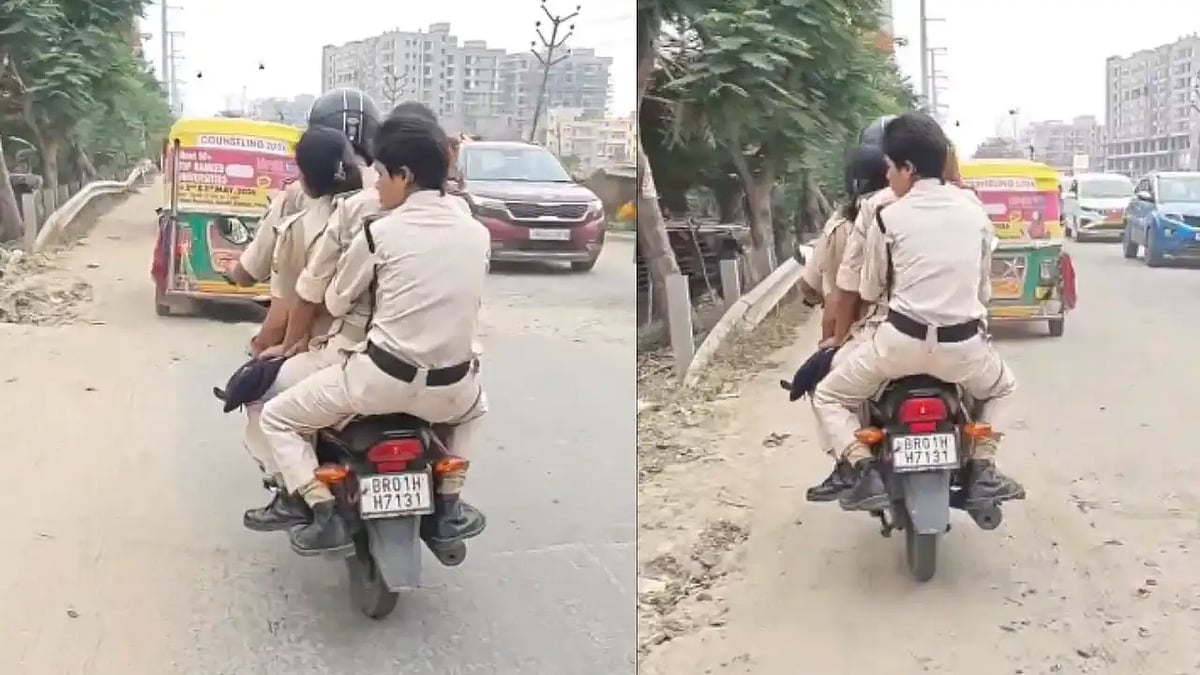 Bihar Cops Ride Bike Without Helmets, Spark Debate