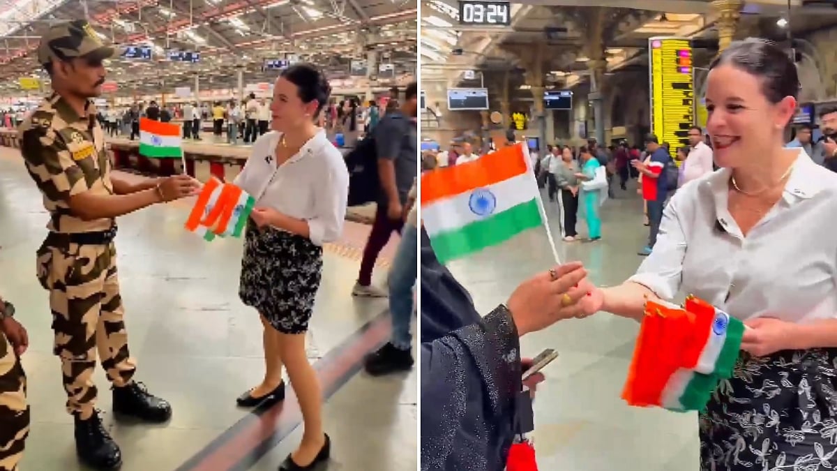 Israel Diplomat Joins Har Ghar Tiranga Campaign At CSMT Mumbai