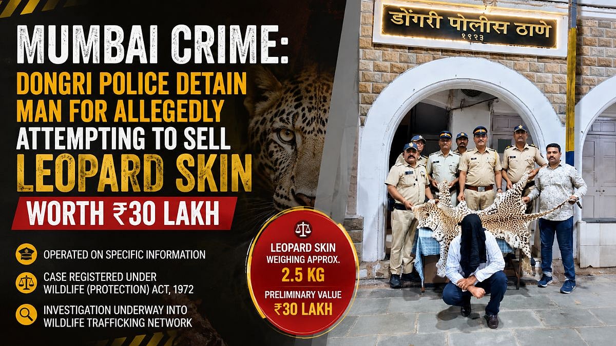 Mumbai Police Detain Man For Selling Leopard Skin Worth ₹30 Lakh