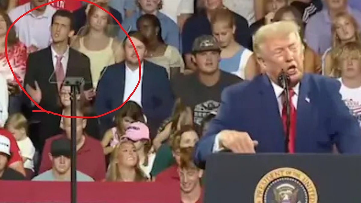 Trump Rally Attendee Mirrors President's Moves