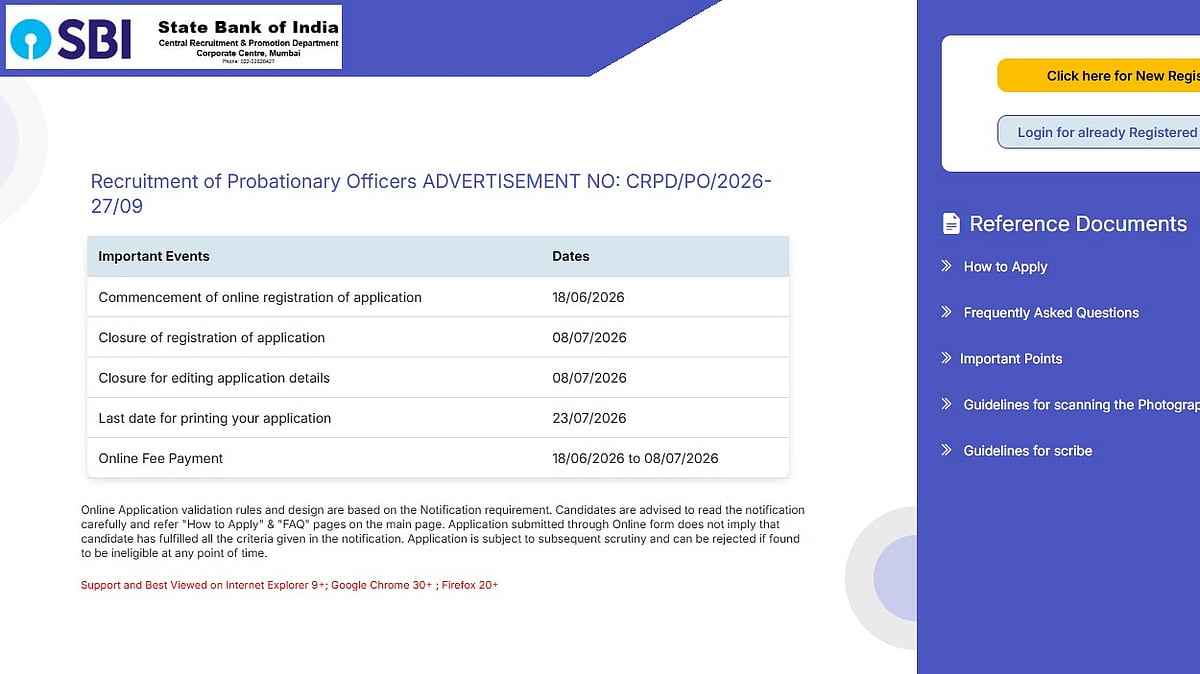 SBI PO Recruitment Ends Tomorrow