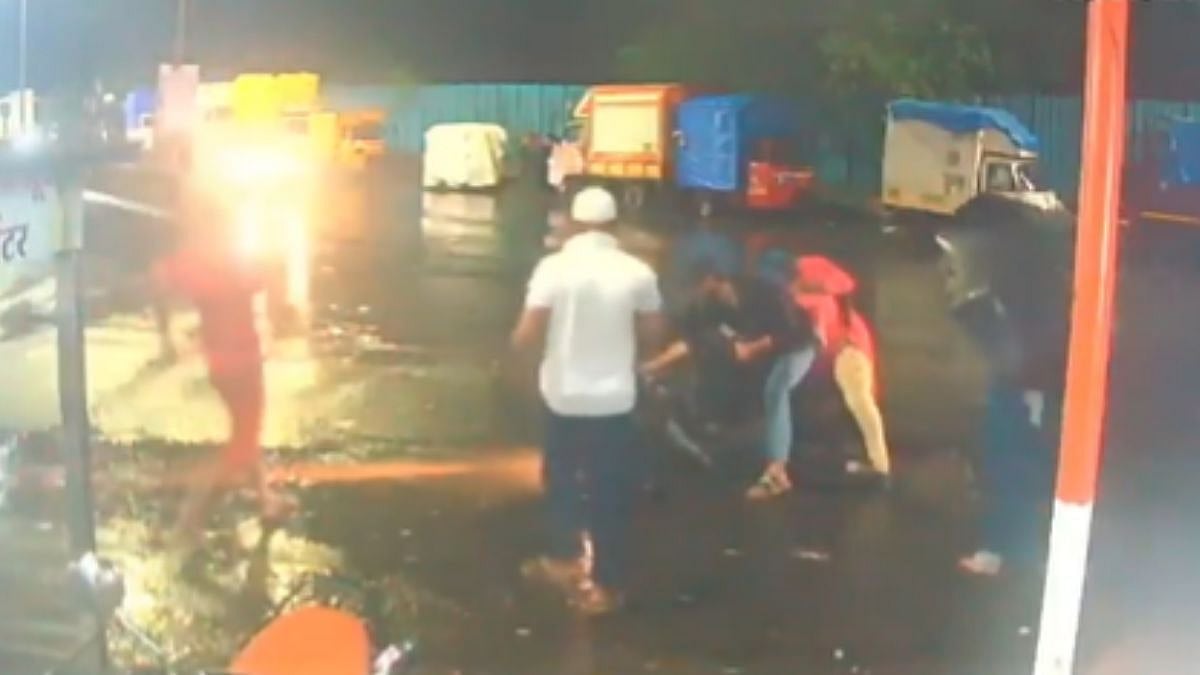 Biker Falls Into Uncovered Pit In Kalyan