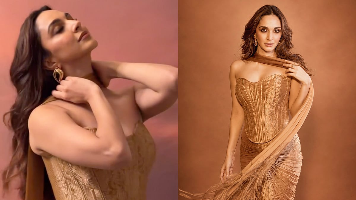 Kiara Advani Stuns In Bronze Corset Gown