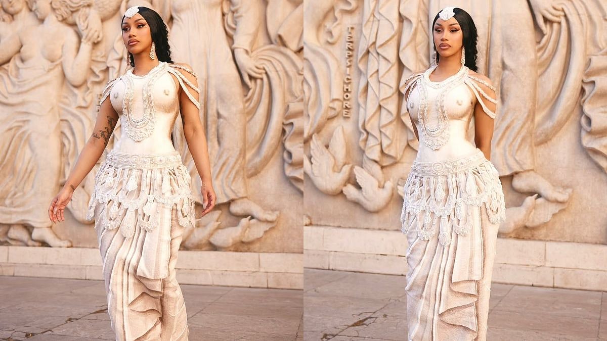Cardi B Wears Rahul Mishra's Devi-Inspired Ensemble