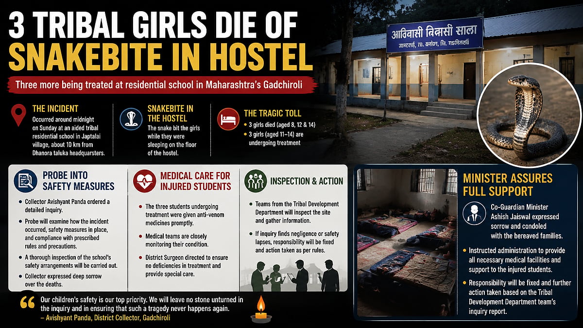 Snake Bites 6 Tribal Girls At Gadchiroli School, 3 Dead