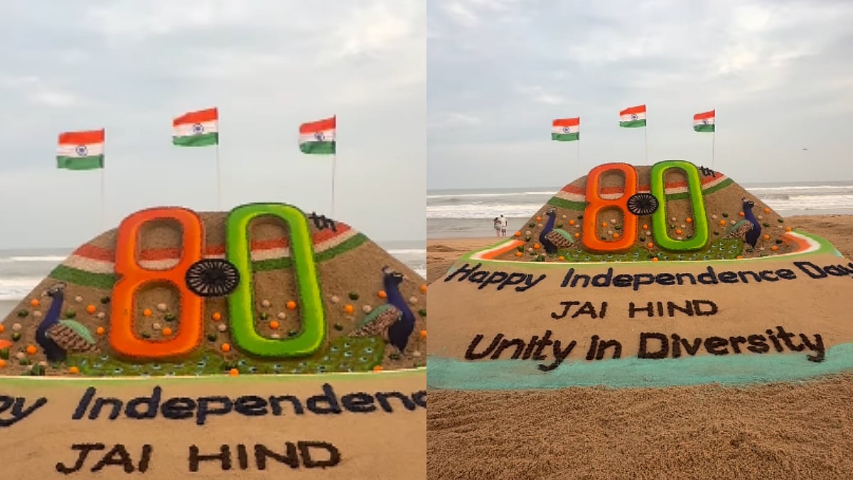Sudarsan Pattnaik Creates Sand Art At Puri Beach