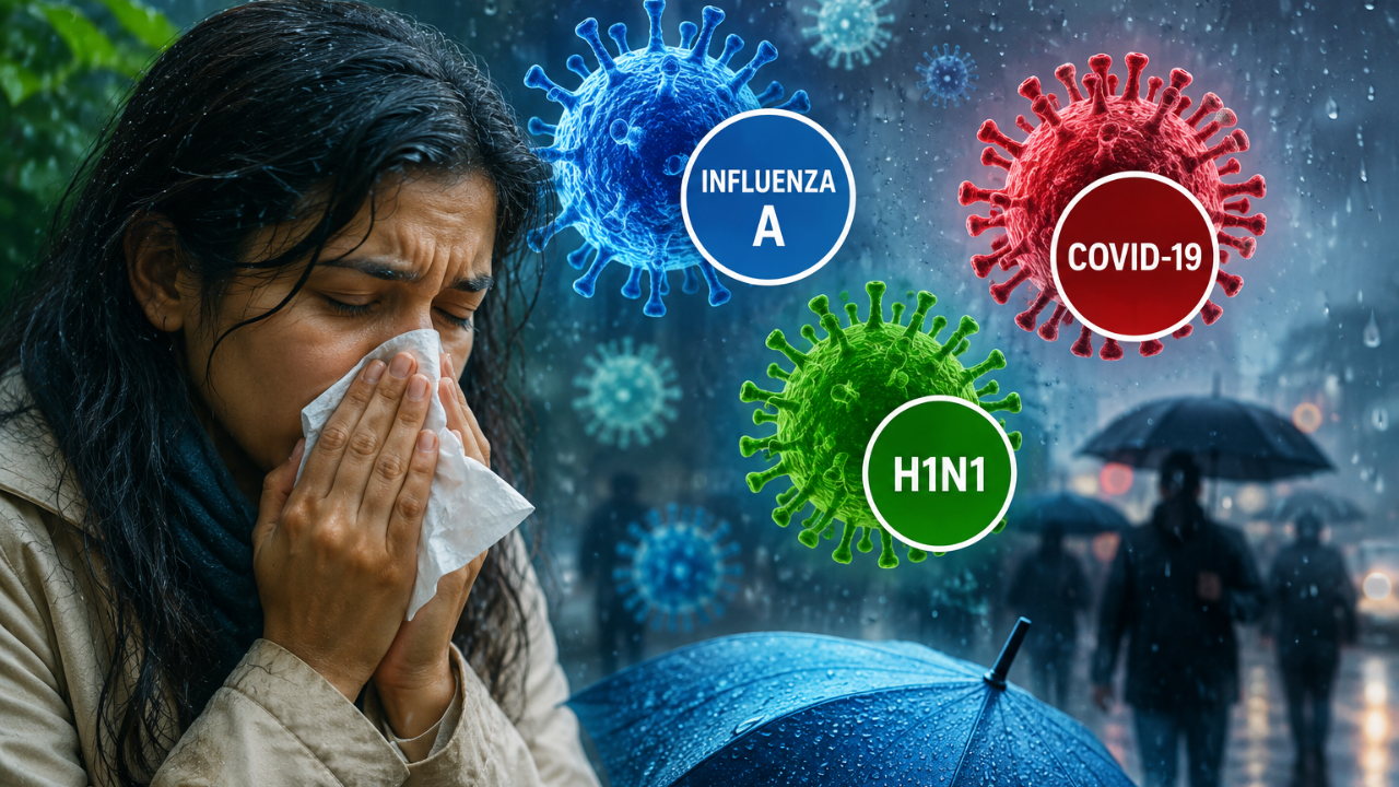 Monsoon Brings Rise in Influenza A, Covid-19 Cases