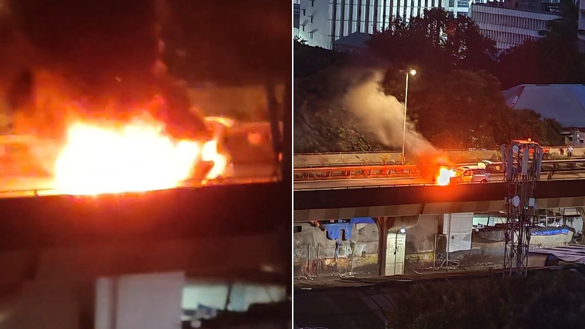 Mumbai: Mercedes Catches Fire On Eastern Freeway