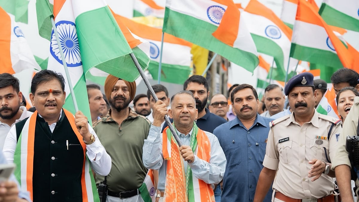 Trident Group Holds Tiranga Yatra In MP's Narmadapuram