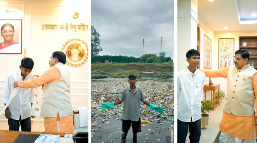 MP CM Mohan Yadav Meets 20-Year-Old River Cleaner