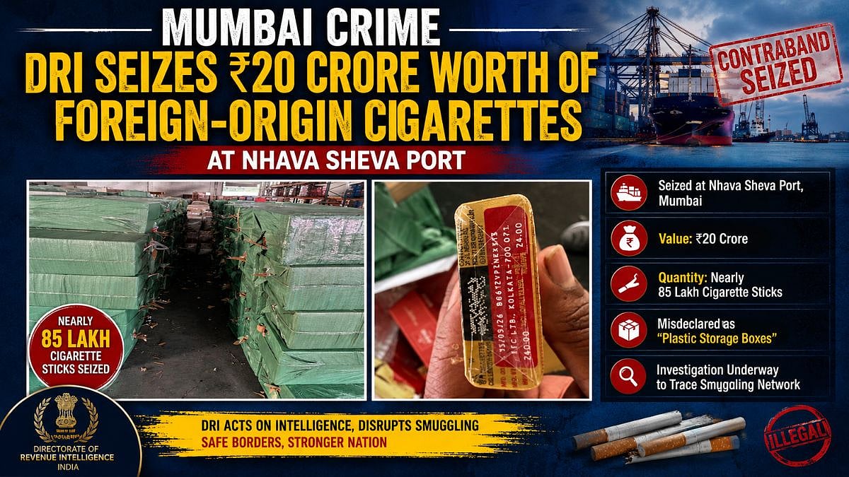 DRI Seizes ₹20 Crore Foreign Cigarettes at Nhava Sheva Port