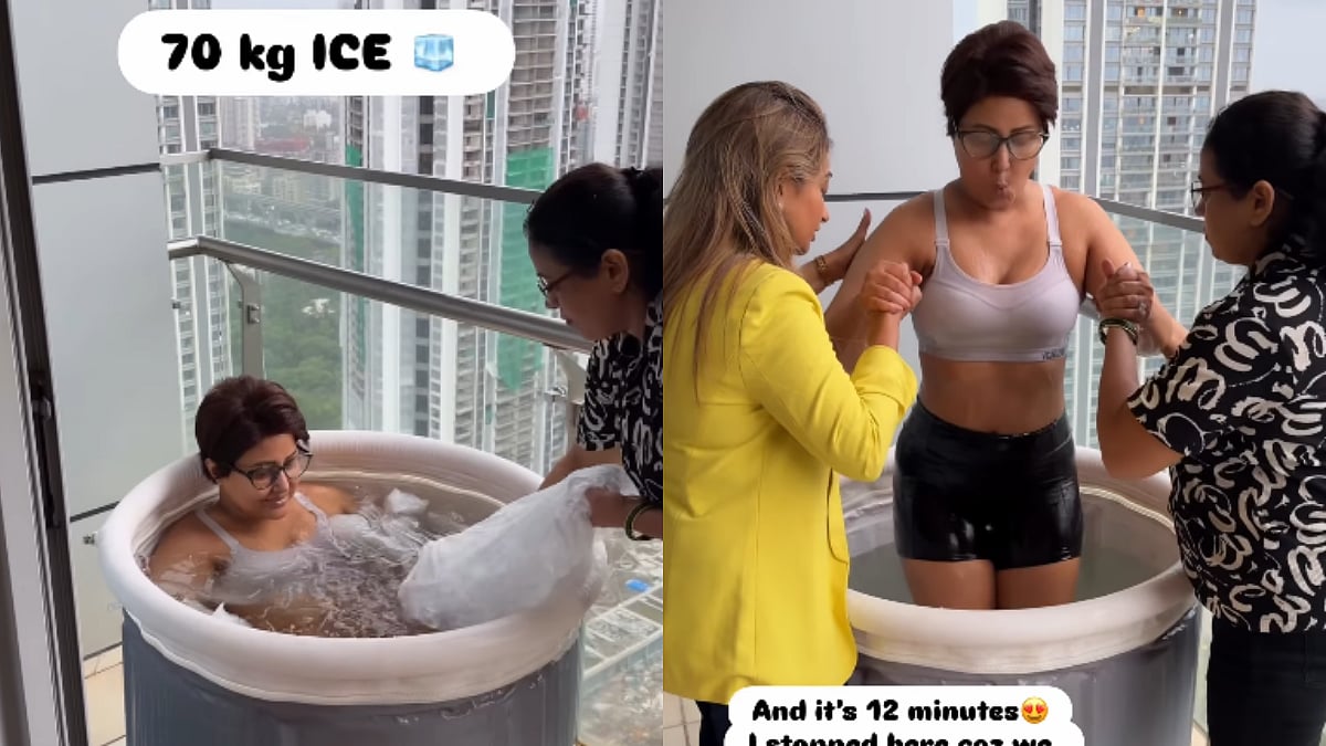 Hina Khan Undergoes 12-Minute Ice Therapy for Cancer Recovery