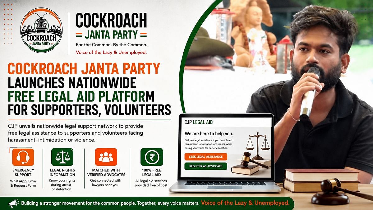 Cockroach Janta Party Launches Free Legal Aid Platform